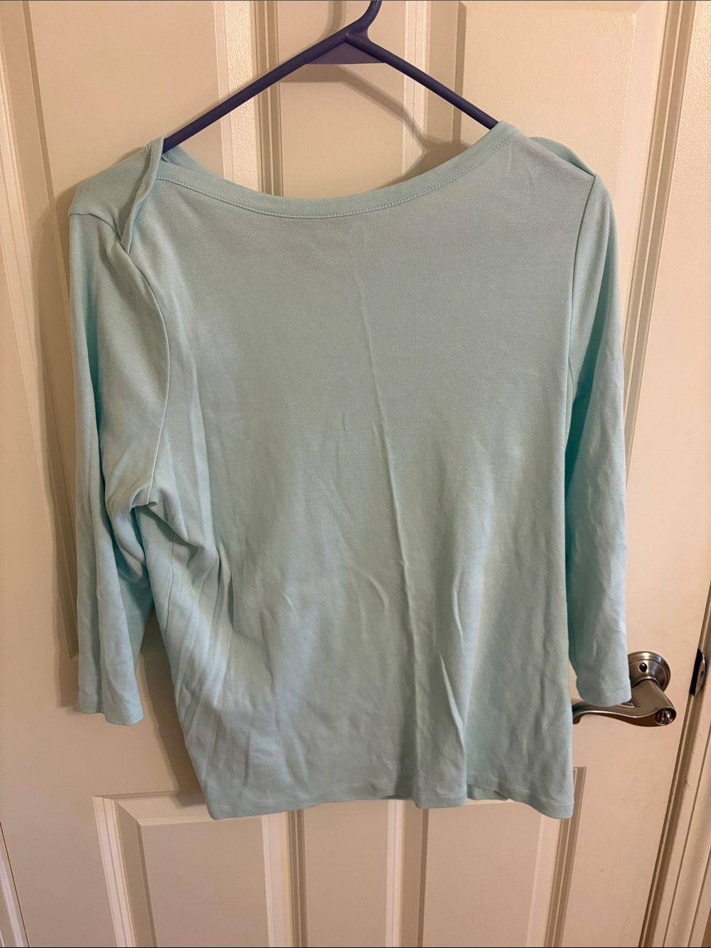 Light Blue Women's 3/4 Sleeve Top